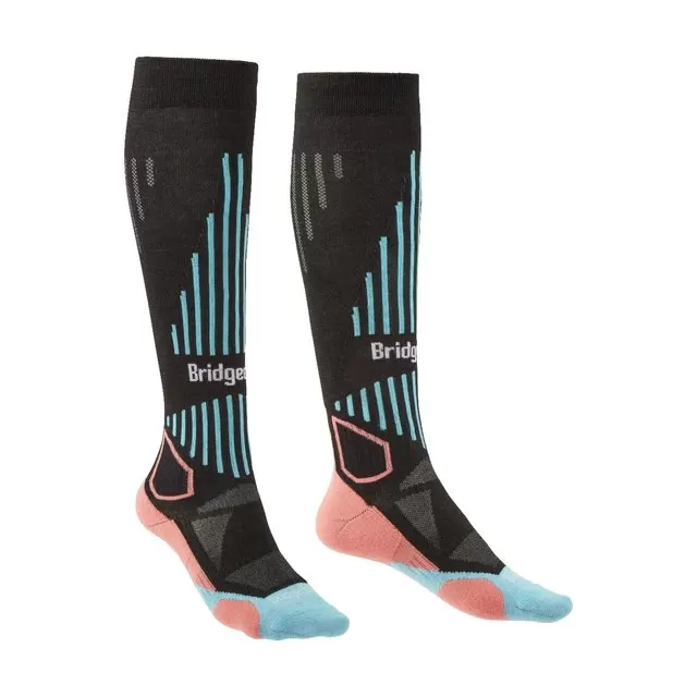 Bridgedale Ski Lightweight Merino Endurance Women's Socks - Black/Coral