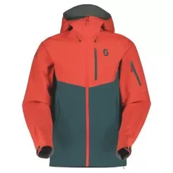 Scott Men's Explorair 3L Jacket - Magma Red/Aruba Green