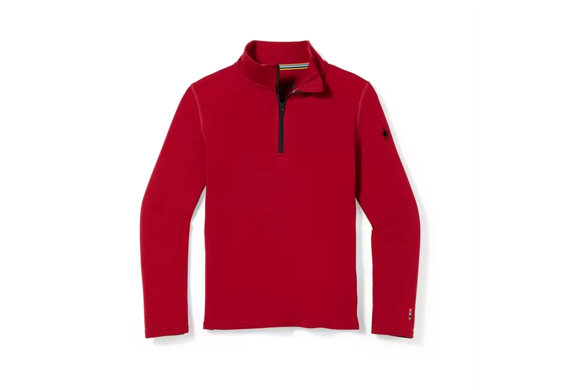 Smartwool Kids' Classic Thermal Merino Base Layer Zip T - Rhythmic Red