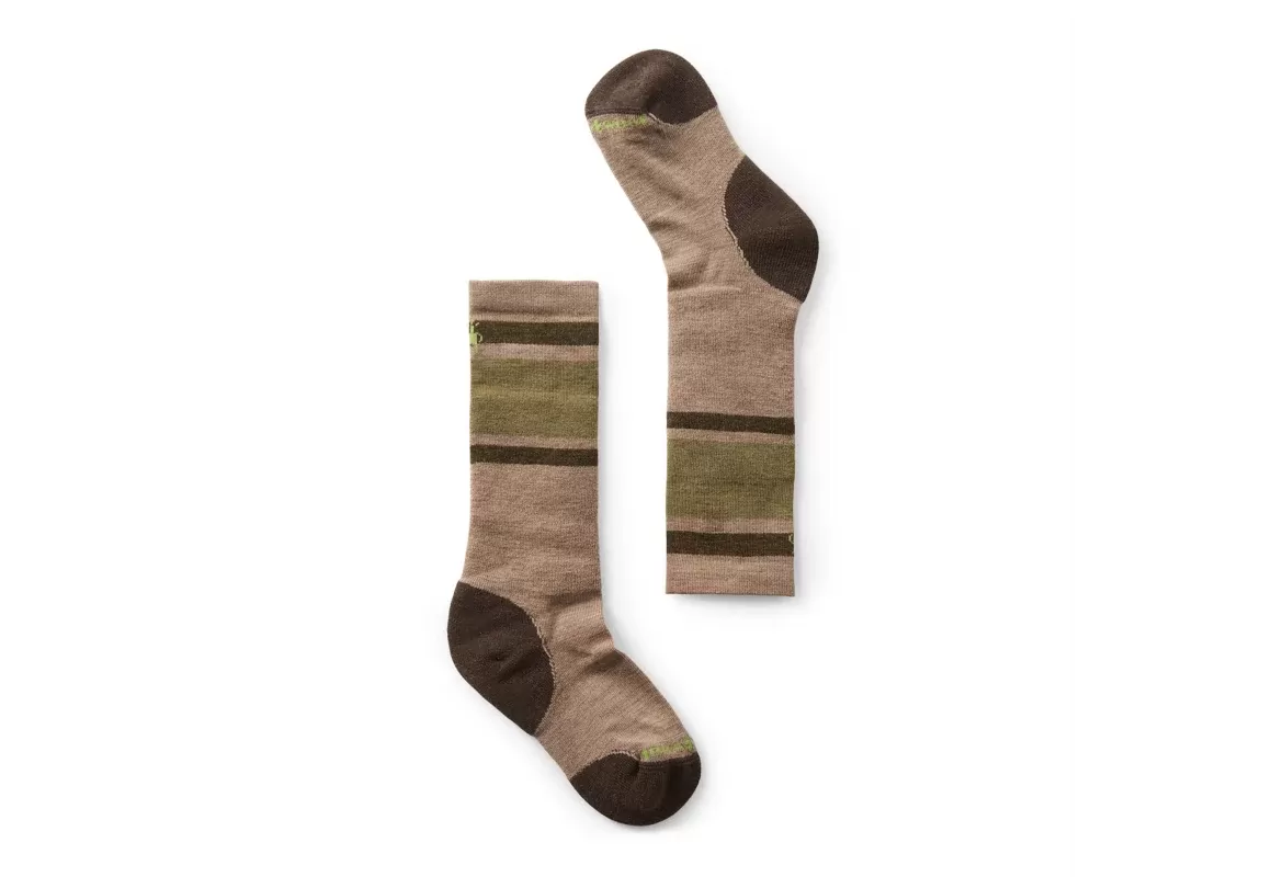 Smartwool Kids' Wintersport Full Cushion Stripe Over The Calf Socks - Fossil 3 Smartwool Kids' Wintersport Full Cushion Stripe Over The Calf Socks - Fossil