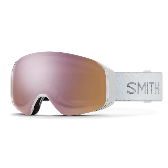 Smith 4D MAG S Snow Goggles - White Chunky Knit / CP Everyday Rose Gold Mirror