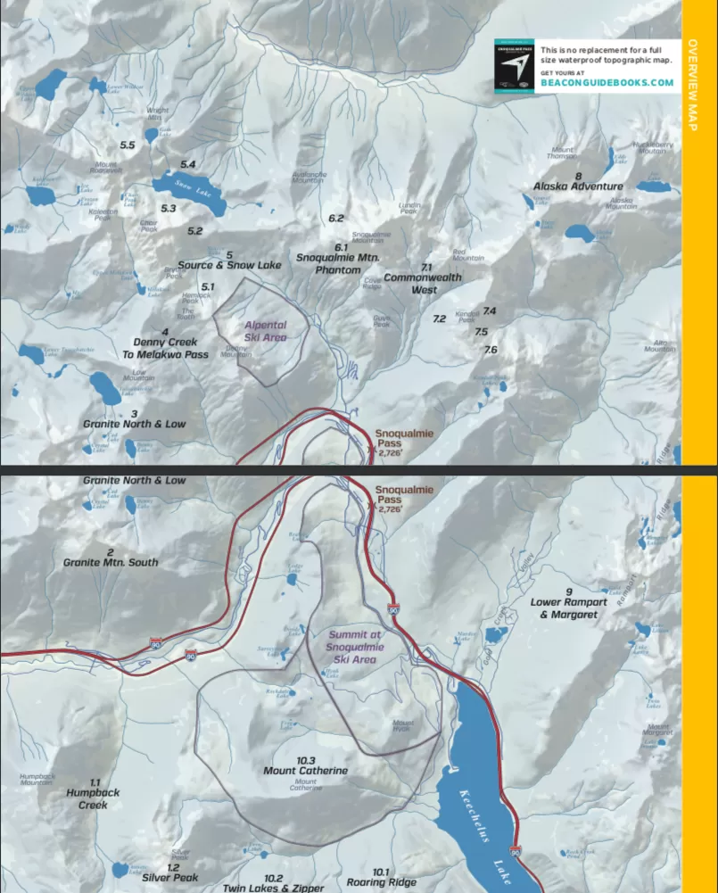 Off-Piste Ski Atlas / Guide :: Backcountry Skiing Snoqualmie Pass Washington, 2nd Edition 4 Off-Piste Ski Atlas / Guide :: Backcountry Skiing Snoqualmie Pass Washington, 2nd Edition - Image 2